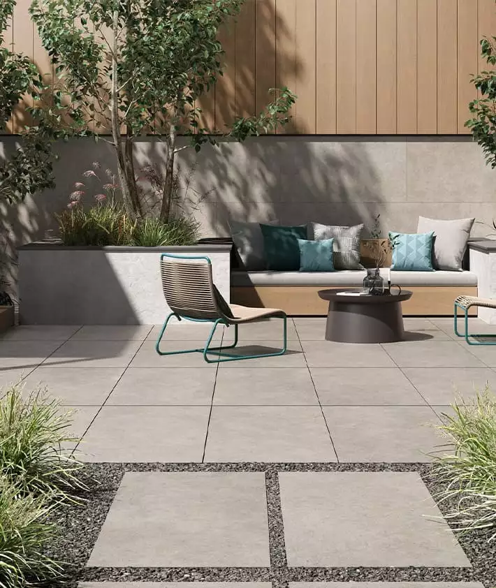 DALLE EXTERIEURE BEIGE 20MM ELYSIAN EY04 GRIS CATALAN MIRAGE | La Boutique du Carrelage DALLES EXTERIEURES Mulhouse